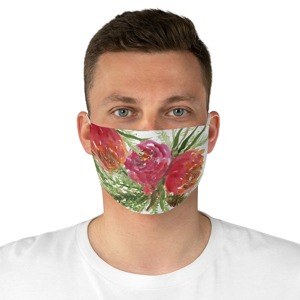 Cute Red Rose Face Mask, Adult Modern Flower Print Fabric Face Mask-Made in USA-Accessories-Printify-One size-Heidi Kimura Art LLCCute Red Rose Face Mask, Adult Modern Flower Roses Print Face Mask, Fashion Face Mask For Men/ Women, Designer Premium Quality Modern Polyester Fashion 7.25" x 4.63" Fabric Non-Medical Reusable Washable Chic One-Size Face Mask With 2 Layers For Adults With Elastic Loops-Made in USA