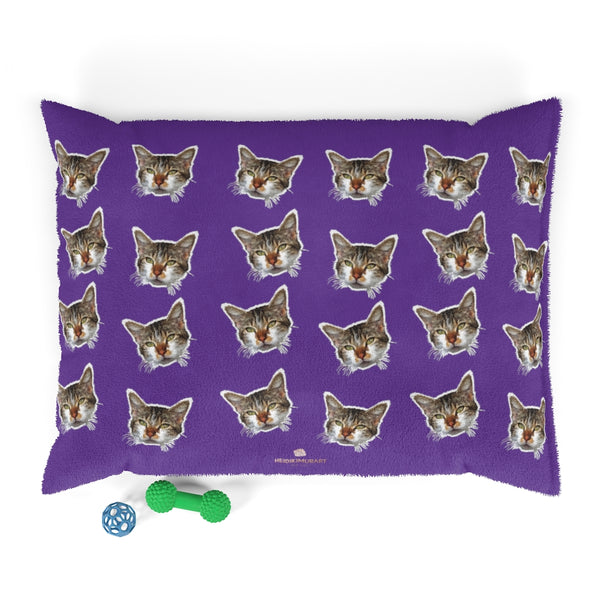 Purple Cat Pet Bed, Solid Color Machine-Washable Pet Pillow With Zippers-Printed in USA-Pets-Printify-40x30-Heidi Kimura Art LLC