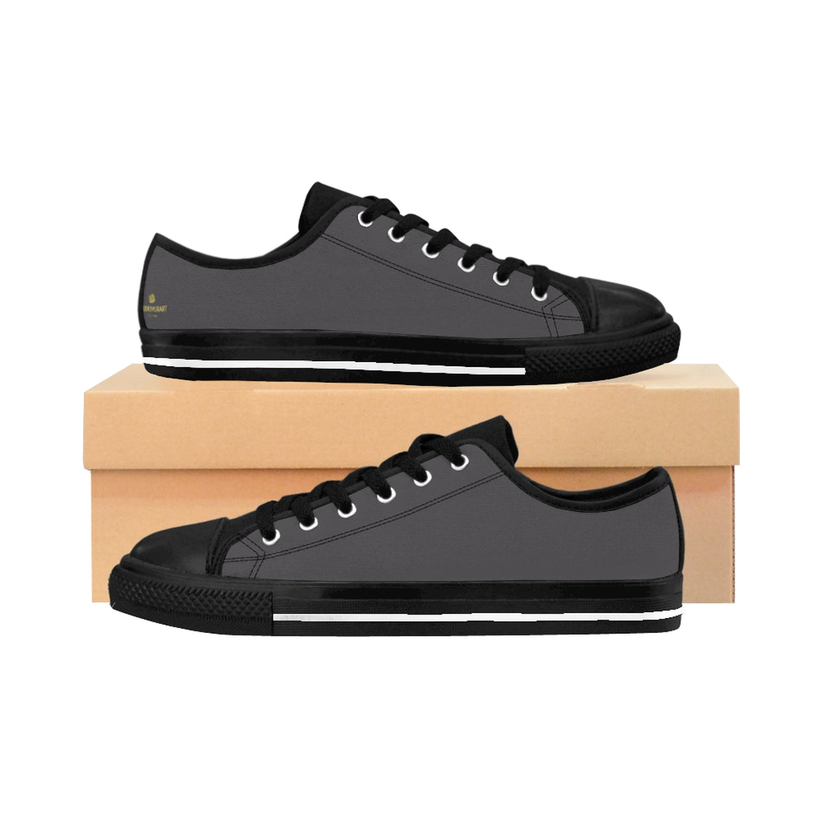 Concrete Grey Solid Color Designer Men's Running Sneakers Tennis Shoes (US Size 7-14)-Men's Low Top Sneakers-US 9-Heidi Kimura Art LLC