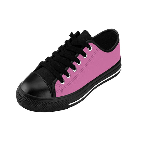 Light Pink Color Women's Sneakers, Pink Solid Color Designer Low Top Women's Canvas Bright Best Quality Premium Fashion Casual Sneakers Tennis Running Athletic Shoes (US Size: 6-12)