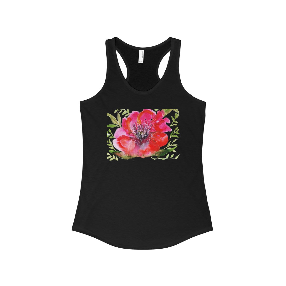 Red Designer Best Floral Women's Ideal Racerback Tank - Made in the USA-Tank Top-Solid Black-L-Heidi Kimura Art LLC Red Hibiscus Flower Tank Top, Red Designer Best Floral Women's Ideal Racerback Tank - Made in the U.S.A. (US Size: XS-2XL)