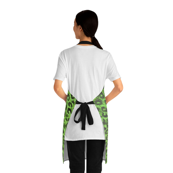 Green Leopard Print Apron