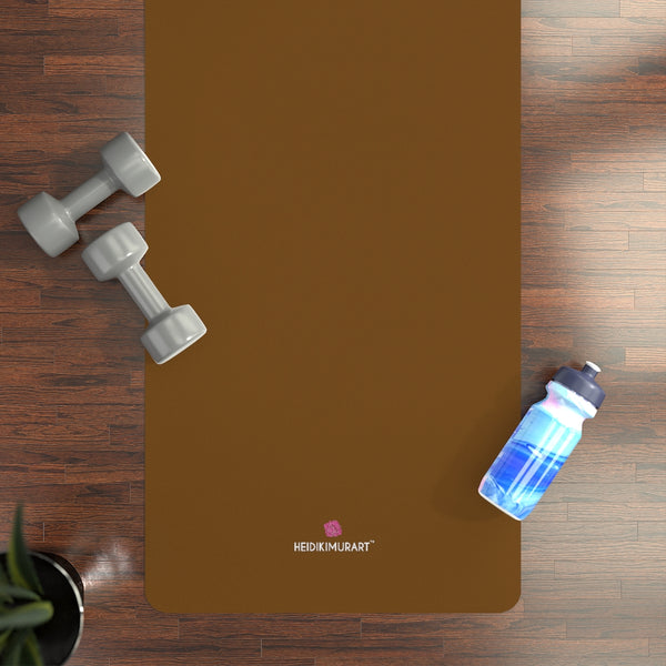 Dark Brown Rubber Yoga Mat - Printed in USA (Size: 24” x 68”)