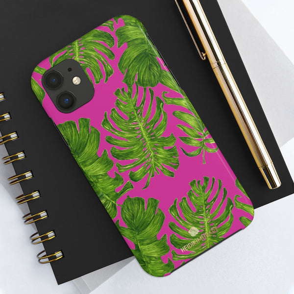 Green Tropical Leaf iPhone Case, Case Mate Tough Samsung Galaxy Phone Cases-Phone Case-Printify-Heidi Kimura Art LLC