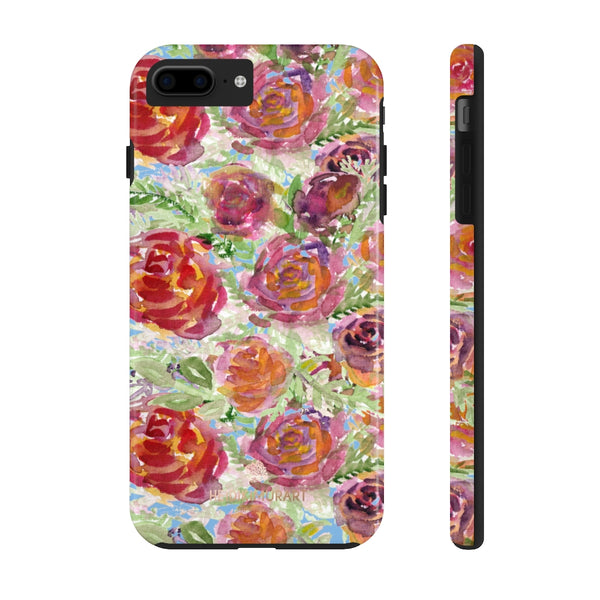 Blue Garden Rose Floral Print Phone Case, Flower Case Mate Tough Phone Cases-Made in USA - Heidikimurart Limited 