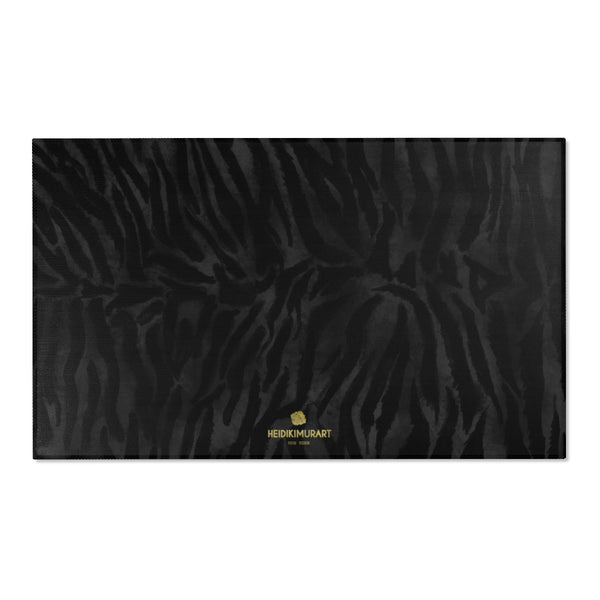 Black Tiger Stripe Animal Print Designer 24x36, 36x60, 48x72 inches Area Rugs - Printed in USA-Area Rug-60" x 36"-Heidi Kimura Art LLC Black Tiger Stripe Carpet, Black Tiger Stripe Animal Print Designer 24x36, 36x60, 48x72 inches Machine Washable Area Rugs/ Carpet-Printed in the USA