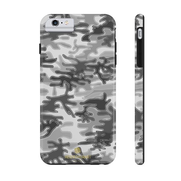 Grey Camo Print iPhone Case, Army Camoflage Case Mate Tough Phone Cases-Phone Case-Printify-iPhone 6/6s Plus Tough-Heidi Kimura Art LLC