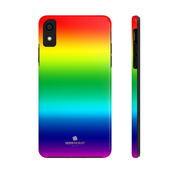 Rainbow Gay Pride iPhone Case, Designer Case Mate Tough Samsung Galaxy Phone Cases-Phone Case-Printify-iPhone XR-Heidi Kimura Art LLC