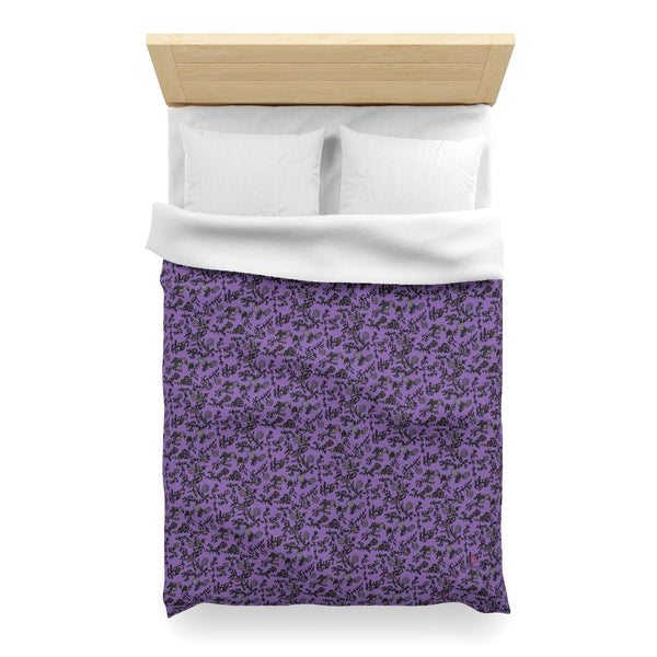 Purple Floral Microfiber Duvet Cover