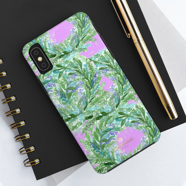 Pink Purple Lavender Floral Print Designer Case Mate Tough Phone Cases-Made in USA - Heidikimurart Limited 