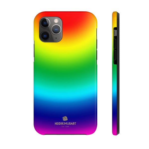 Rainbow Ombre Print Phone Case, Gay Pride Case Mate Tough Phone Cases-Made in USA - Heidikimurart Limited 