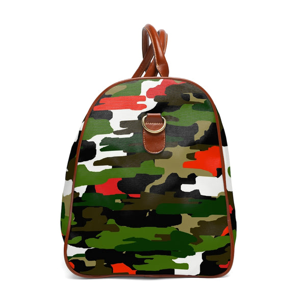 Green Camo Waterproof Travel Bag