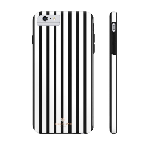 Black Vertical Striped iPhone Case, Designer Case Mate Tough Samsung Galaxy Phone Cases-Phone Case-Printify-iPhone 6/6s Plus Tough-Heidi Kimura Art LLC