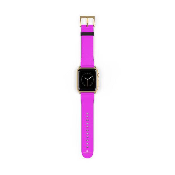 Hot Pink Solid Color Solid Color 38mm/42mm Watch Band For Apple Watches- Made in USA-Watch Band-38 mm-Gold Matte-Heidi Kimura Art LLC