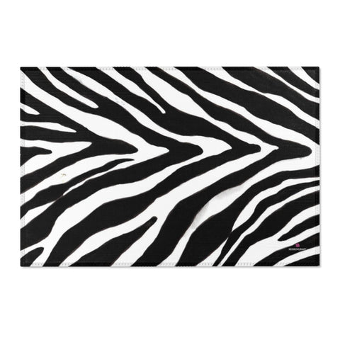 Deluxe Zebra Animal Print Carpet, Deluxe Premium Quality Best White Black Zebra Animal Print Designer 24x36, 36x60, 48x72 inches Indoor Soft Polyester Chenille Fabric Soft Spot Clean Only Area Rugs For Your Home or Office Spaces -Printed in the USA