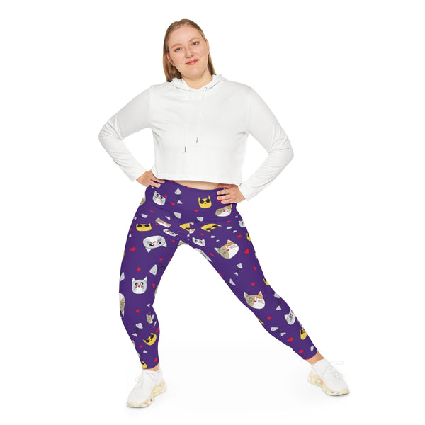 Purple Cat Lover's Tights, Best Women's Plus Size Leggings