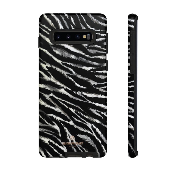 White Tiger Stripe Phone Case, Animal Print Tough Designer Phone Case -Made in USA-Phone Case-Printify-Samsung Galaxy S10-Matte-Heidi Kimura Art LLC