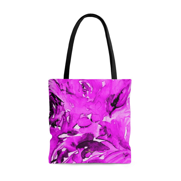 Shocking Pink Rose Flower Floral Designer Small Medium Large Tote Bag - Made in USA-Bags-Large-Heidi Kimura Art LLC