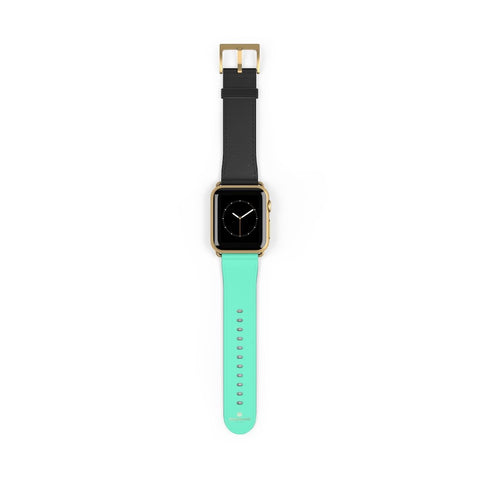 Dual Color Black & Light Blue 38mm/ 42mm Watch Band For Apple Watch- Made in USA-Watch Band-38 mm-Gold Matte-Heidi Kimura Art LLC