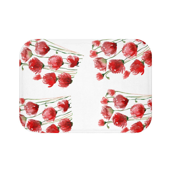 Red Red Poppy Flower Best Premium Quality Designer Bath Mat -Print in the USA-Bath Mat-Small 24x17-Heidi Kimura Art LLC
