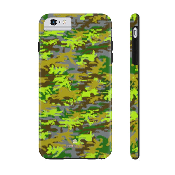 Grey Green Camo iPhone Case, Case Mate Tough Samsung Galaxy Phone Cases-Phone Case-Printify-iPhone 6/6s Plus Tough-Heidi Kimura Art LLC