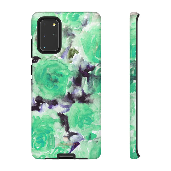 Turquoise Floral Print Tough Cases, Designer Phone Case-Made in USA-Phone Case-Printify-Samsung Galaxy S20+-Matte-Heidi Kimura Art LLC