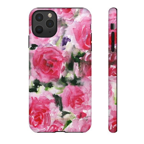 Pink Rose Floral Tough Cases, Roses Flower Print Best Designer Phone Case-Made in USA-Phone Case-Printify-iPhone 11 Pro Max-Matte-Heidi Kimura Art LLC