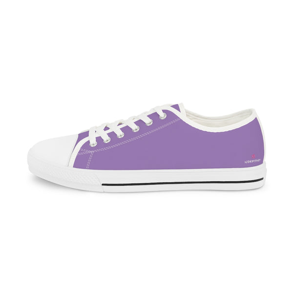 Light Purple Color Men's Sneakers, Solid Color Modern Minimalist Best Breathable Designer Men's Low Top Canvas Fashion Sneakers With Durable Rubber Outsoles and Shock-Absorbing Layer and Memory Foam Insoles (US Size: 5-14)