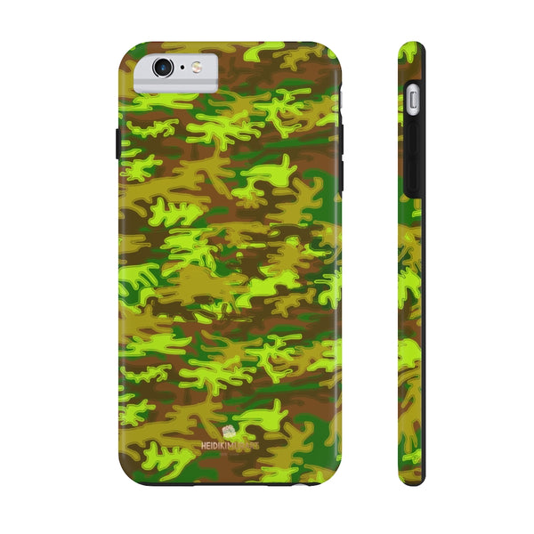 Brown Green Camo iPhone Case, Case Mate Tough Samsung Galaxy Phone Cases-Phone Case-Printify-iPhone 6/6s Plus Tough-Heidi Kimura Art LLC