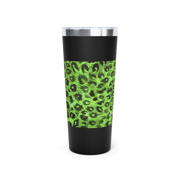 Green Leopard Print Tumbler, Copper Vacuum Insulated Tumbler, 22oz