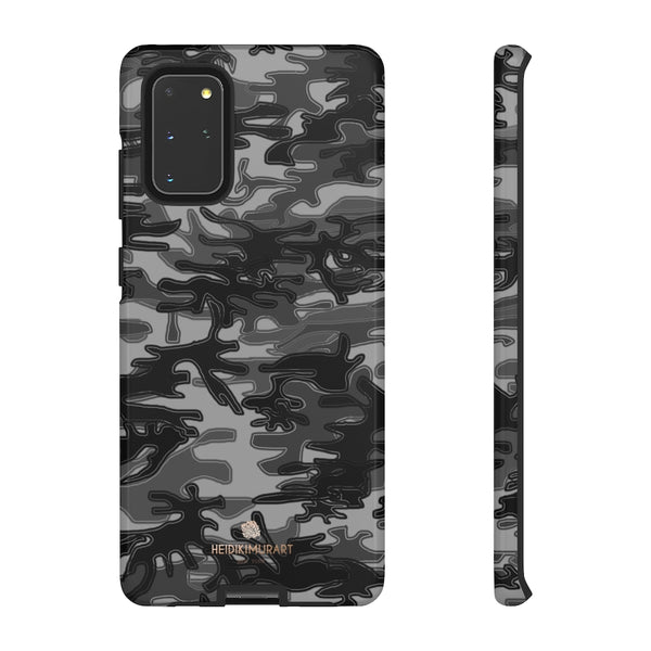 Grey Camouflage Phone Case, Army Military Print Tough Designer Phone Case -Made in USA-Phone Case-Printify-Samsung Galaxy S20+-Glossy-Heidi Kimura Art LLC