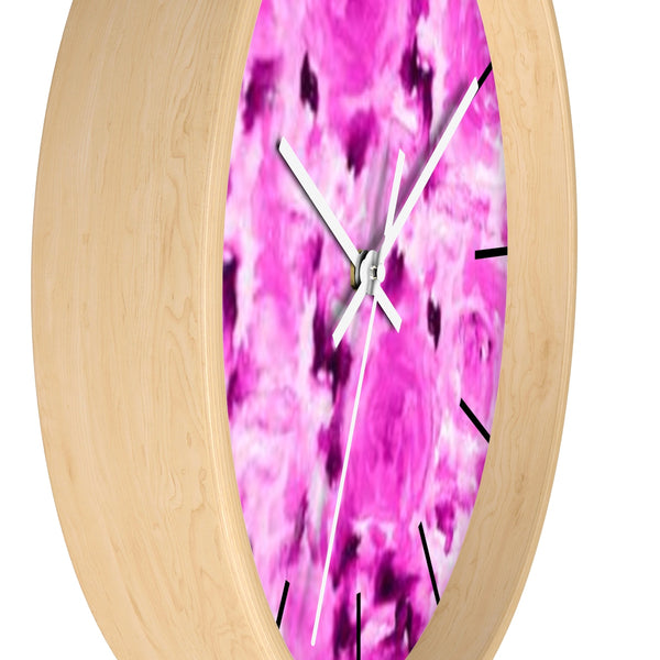 Pink Bubble Gum Rose Floral Rose 10 Inch Diameter Wall Clock - Made in USA-Wall Clock-Heidi Kimura Art LLC
