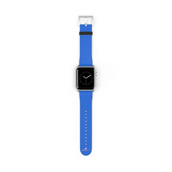 Blue Solid Color 38mm/42mm Watch Band Strap For Apple Watches- Made in USA-Watch Band-38 mm-Silver Matte-Heidi Kimura Art LLC