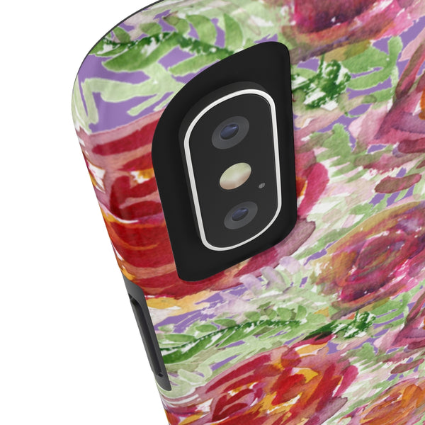 Pastel Purple Garden Rose Floral Print Phone Case, Flower Case Mate Tough Phone Cases-Made in USA - Heidikimurart Limited 