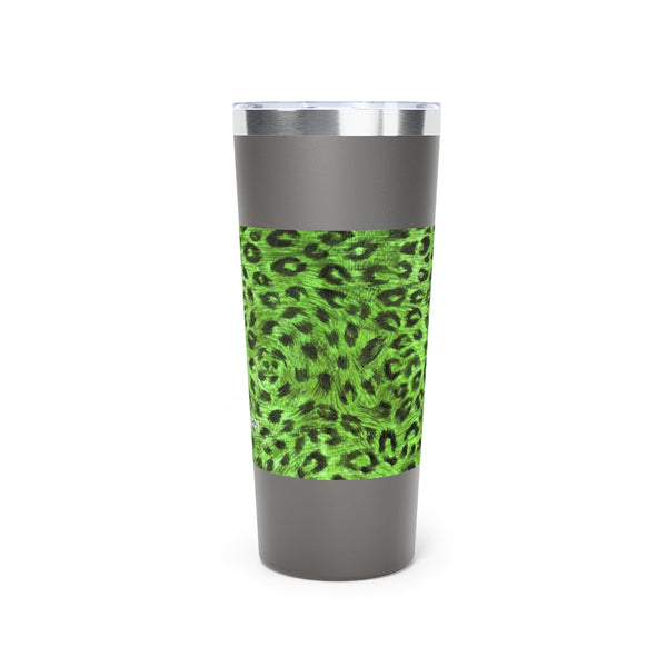 Green Leopard Print Tumbler, Copper Vacuum Insulated Tumbler, 22oz