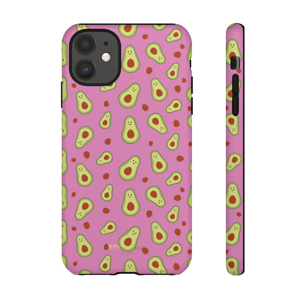 Pink Avocado Print Phone Case, Tough Designer Phone Case For Vegan Lovers -Made in USA-Phone Case-Printify-iPhone 11-Matte-Heidi Kimura Art LLC
