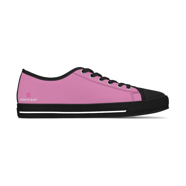 Light Pink Color Ladies' Sneakers, Solid Pink Color Modern Minimalist Basic Essential Women's Low Top Sneakers Tennis Shoes, Canvas Fashion Sneakers With Durable Rubber Outsoles and Shock-Absorbing Layer and Memory Foam Insoles (US Size: 5.5-12)