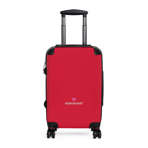 Wine Red Color Cabin Suitcase, Carry On Polycarbonate Front and Hard-Shell Durable Small 1-Size Carry-on Luggage With 2 Inner Pockets & Built in Lock With 4 Wheel 360° Swivel and Adjustable Telescopic Handle - Made in USA/UK (Size: 13.3" x 22.4" x 9.05", Weight: 7.5 lb) Unique Cute Carry-On Best Personal Travel Bag Custom Luggage - Gift For Him or Her 