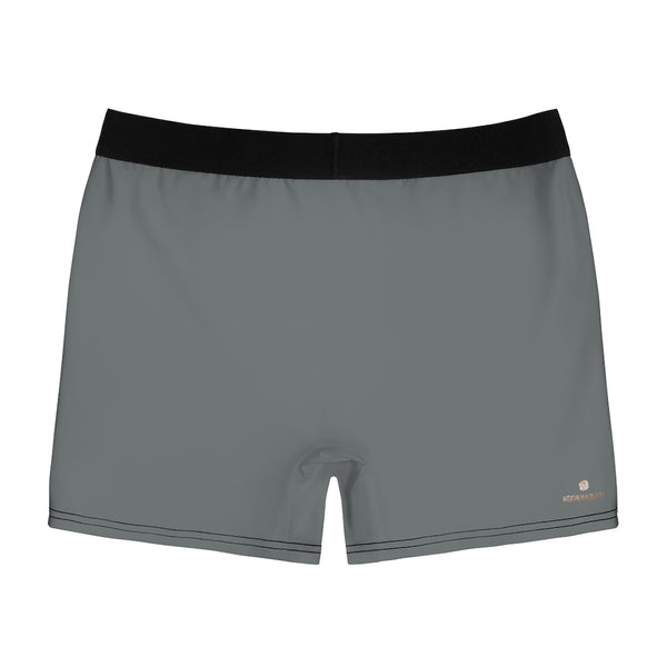 Gray Men's Boxer Briefs, Modern Solid Color Minimalist Basic Sexy Underwear For Men-All Over Prints-Printify-Heidi Kimura Art LLC