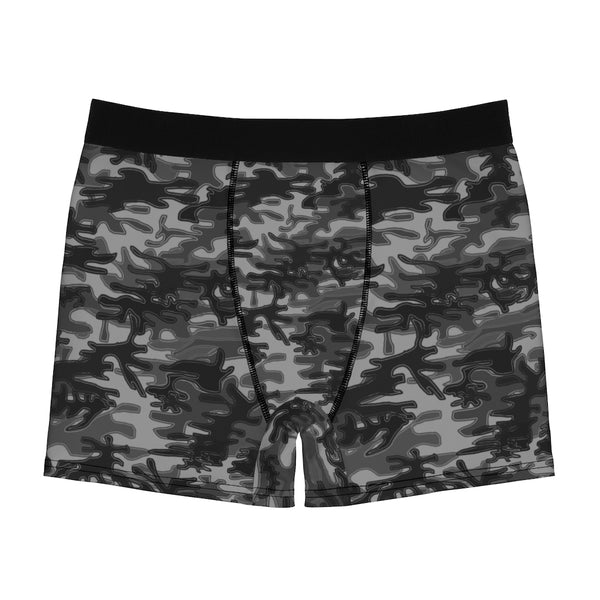 Grey Camo Men's Boxer Briefs, Camoiflage Military Army Print Sexy Underwear-All Over Prints-Printify-Heidi Kimura Art LLC Grey Camo Men's Boxer Briefs, Camouflage Military Army Print Men's Gay Erotic Boxer Briefs Underwear (US Size: XS-3XL)