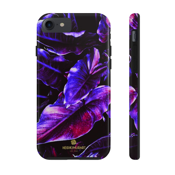 Purple Tropical Leaf Print Designer Case Mate Tough Phone Case-Made in USA - Heidikimurart Limited 