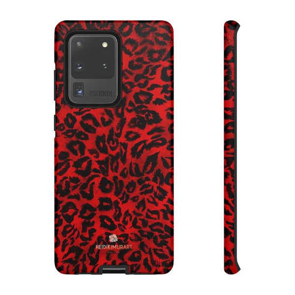 Red Leopard Print Phone Case, Animal Print Tough Designer Phone Case -Made in USA-Phone Case-Printify-Samsung Galaxy S20 Ultra-Matte-Heidi Kimura Art LLC