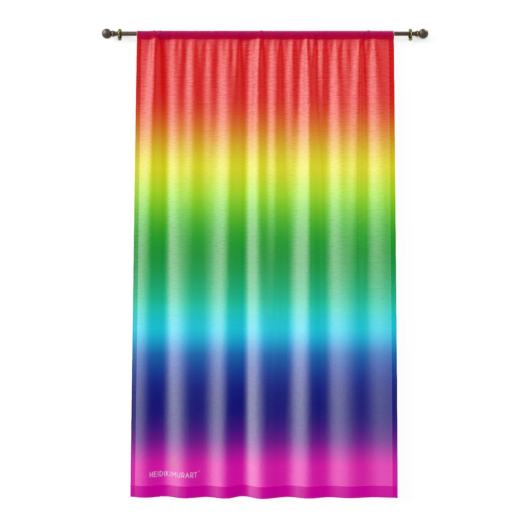 Rainbow Ombre Print Window Curtain