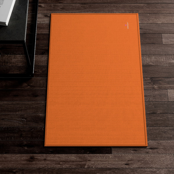 Bright Orange Color Dornier Rug, Solid Color Orange Modern Basics Essential Premium Best Designer Durable Woven Skid-Resistant Premium Polyester Indoor Carpet Area Rug - Printed in USA (Size: 20"x32"(1'-8"x2'-8"), 35"×63"(2'-11"x5'-3"), 63"×84"(5'-3"x7'-0"))