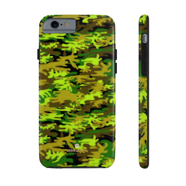 Black Green Camo iPhone Case, Case Mate Tough Samsung Galaxy Phone Cases-Phone Case-Printify-iPhone 6/6s Tough-Heidi Kimura Art LLC