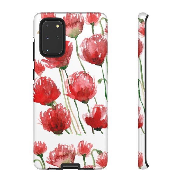 Red Tulips Floral Tough Cases, Roses Flower Print Best Designer Phone Case-Made in USA-Phone Case-Printify-Samsung Galaxy S20+-Glossy-Heidi Kimura Art LLC