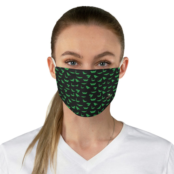 Japanese Crane Face Mask, Adult Modern Fabric Face Mask-Made in USA-Accessories-Printify-One size-Heidi Kimura Art LLC Japanese Style Crane Face Mask, Black Green Japanese Bird Style Designer Fashion Face Mask For Men/ Women, Designer Premium Quality Modern Polyester Fashion 7.25" x 4.63" Fabric Non-Medical Reusable Washable Chic One-Size Face Mask With 2 Layers For Adults With Elastic Loops-Made in USA