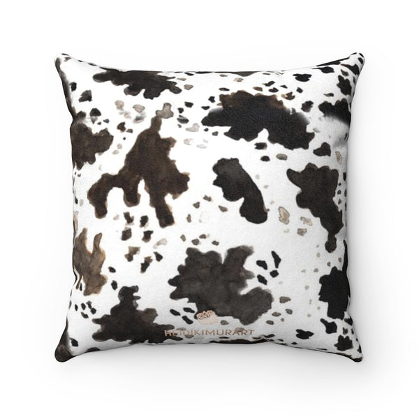 Cow Pattern Double Sided Print 100% Faux Suede Cover Square Pillow Pillow Included-Pillow-Heidi Kimura Art LLC