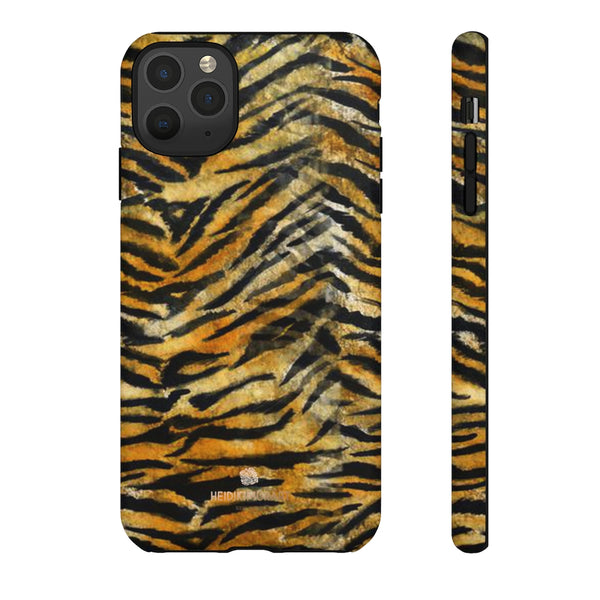 Orange Tiger Striped Phone Case, Animal Print Tough Cases, Designer Phone Case-Made in USA-Phone Case-Printify-iPhone 11 Pro Max-Matte-Heidi Kimura Art LLC