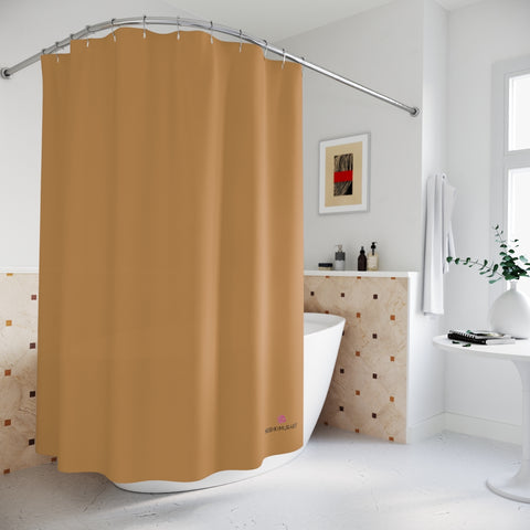 Beige Brown Polyester Shower Curtain